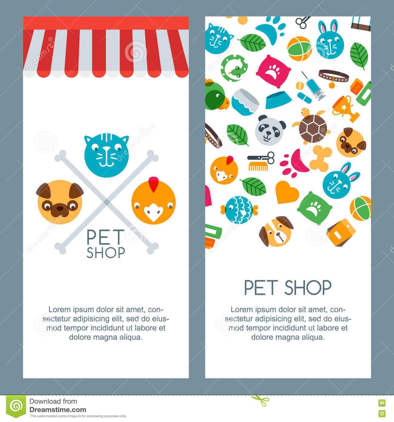 Pet Shop, Zoo Or Veterinary Banner, Poster Or Flyer Template Inside Zoo Brochure Template