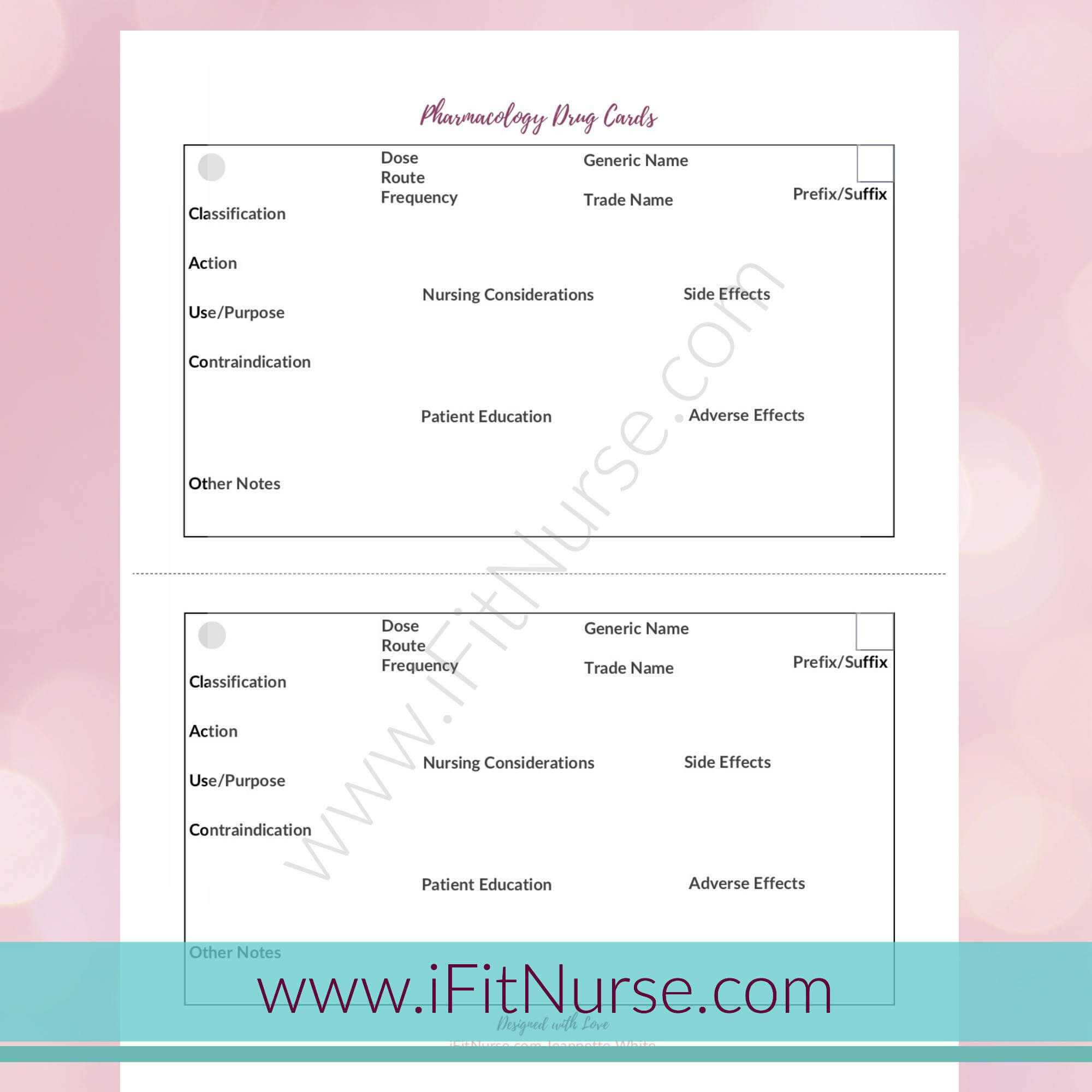 Pharmacology Drug Card Template | Nursing Organization Regarding Med Cards Template