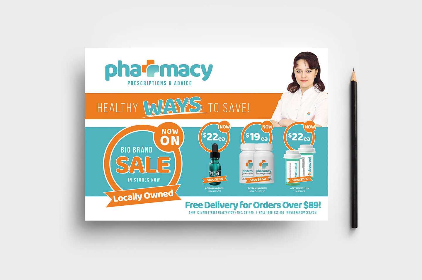 Pharmacy Flyer Template – Psd, Ai & Vector – Brandpacks In Pharmacy Brochure Template Free