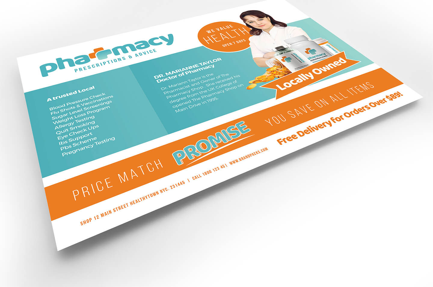 Pharmacy Flyer Template – Psd, Ai & Vector – Brandpacks In Pharmacy Brochure Template Free