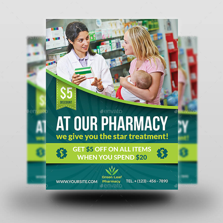 Pharmacy Flyer Template Vol.3 With Regard To Pharmacy Brochure Template Free