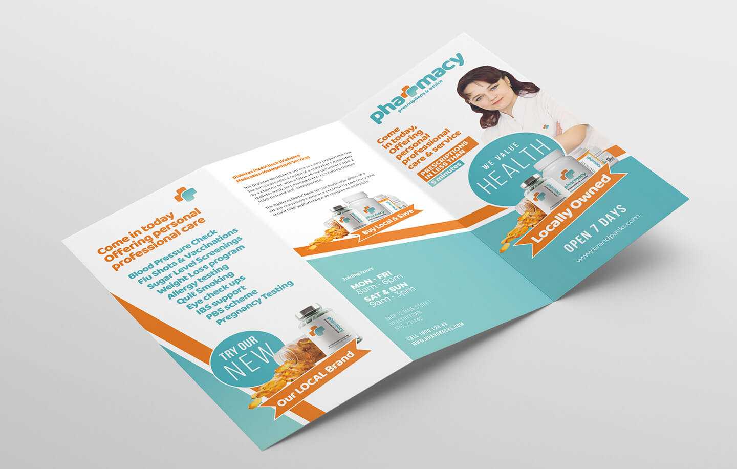 Pharmacy Tri Fold Brochure Template – Psd, Ai & Vector Intended For Pharmacy Brochure Template Free