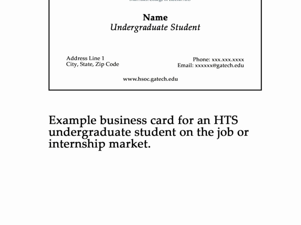 Phd Student Business Card Template | Free Download Template For Student Business Card Template