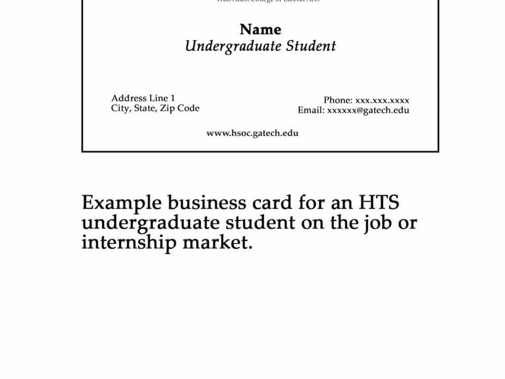 Phd Student Business Card Template | Free Download Template For Student Business Card Template