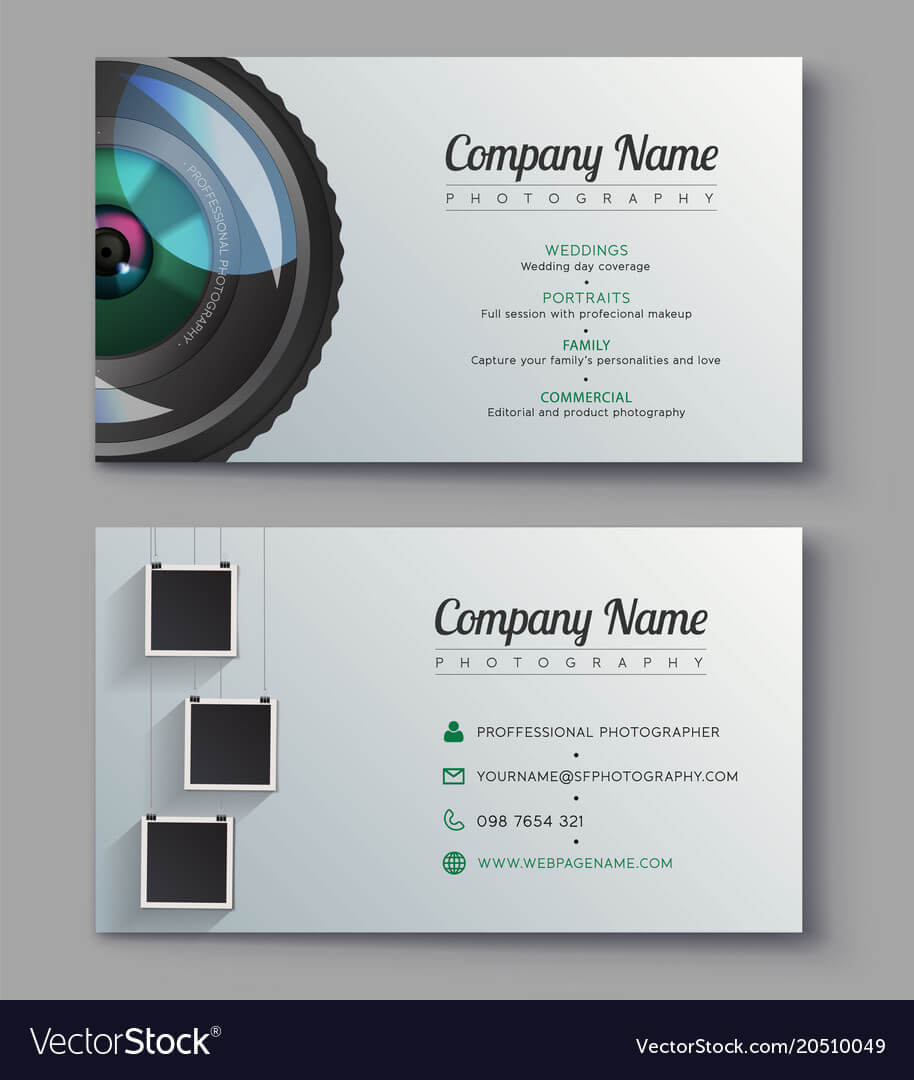 Photographer Business Card Template Design For For Advertising Card Template