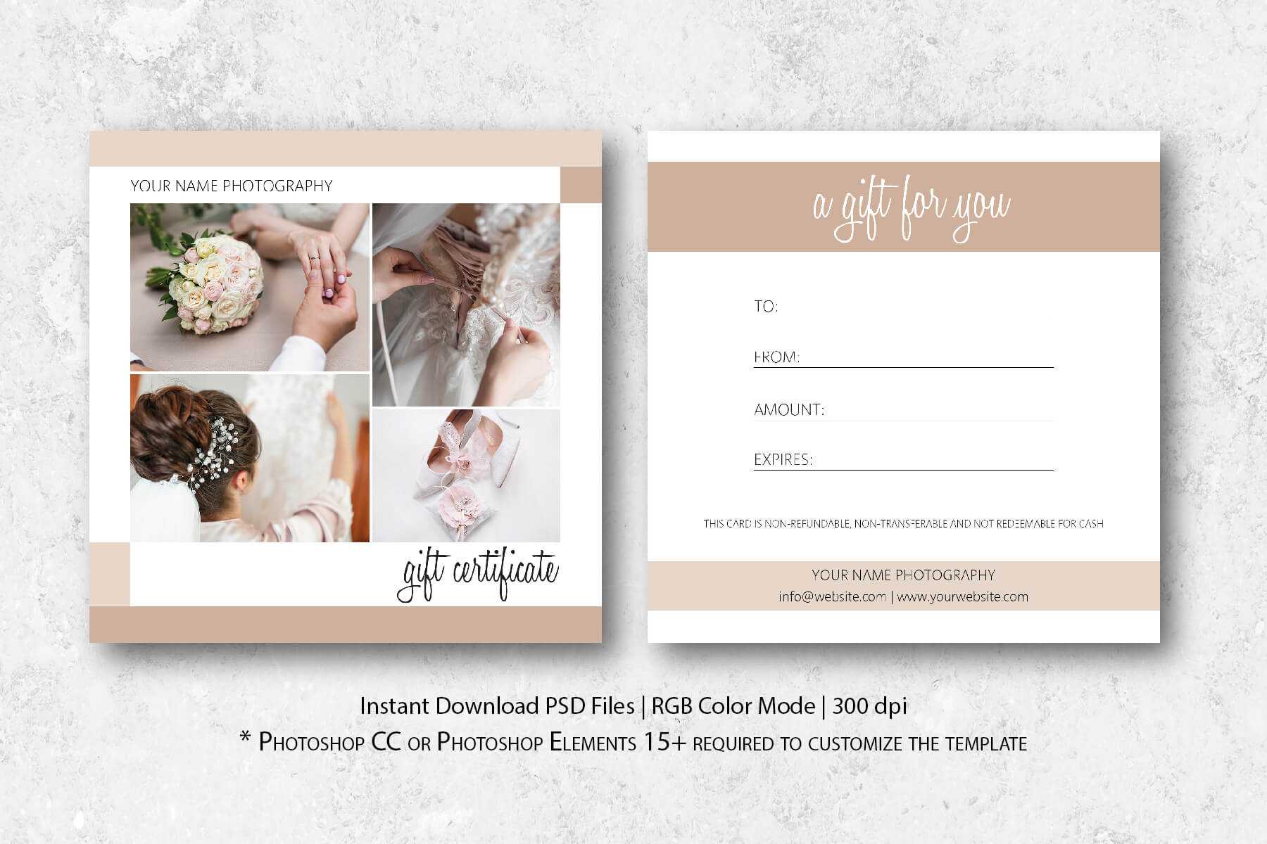 Photography Gift Certificate Template With Gift Certificate Template Photoshop