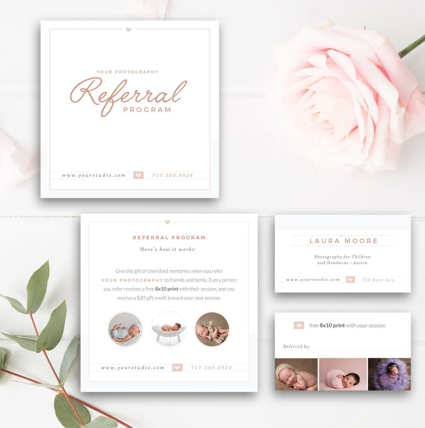 Photography Referral Card – Photoshop Template – Referral With Referral Card Template Free