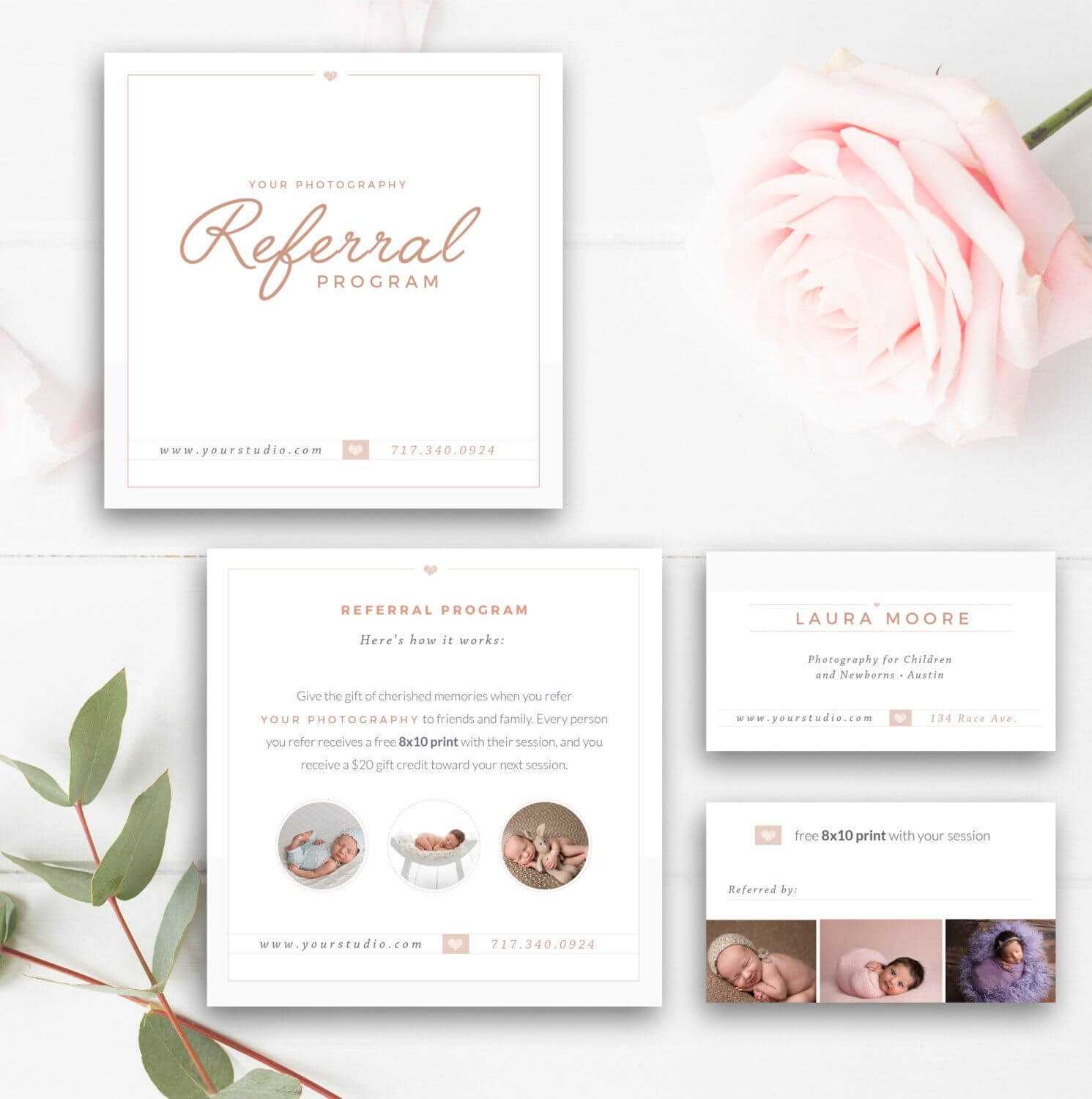 Photography Referral Card – Photoshop Template – Referral Within Photography Referral Card Templates