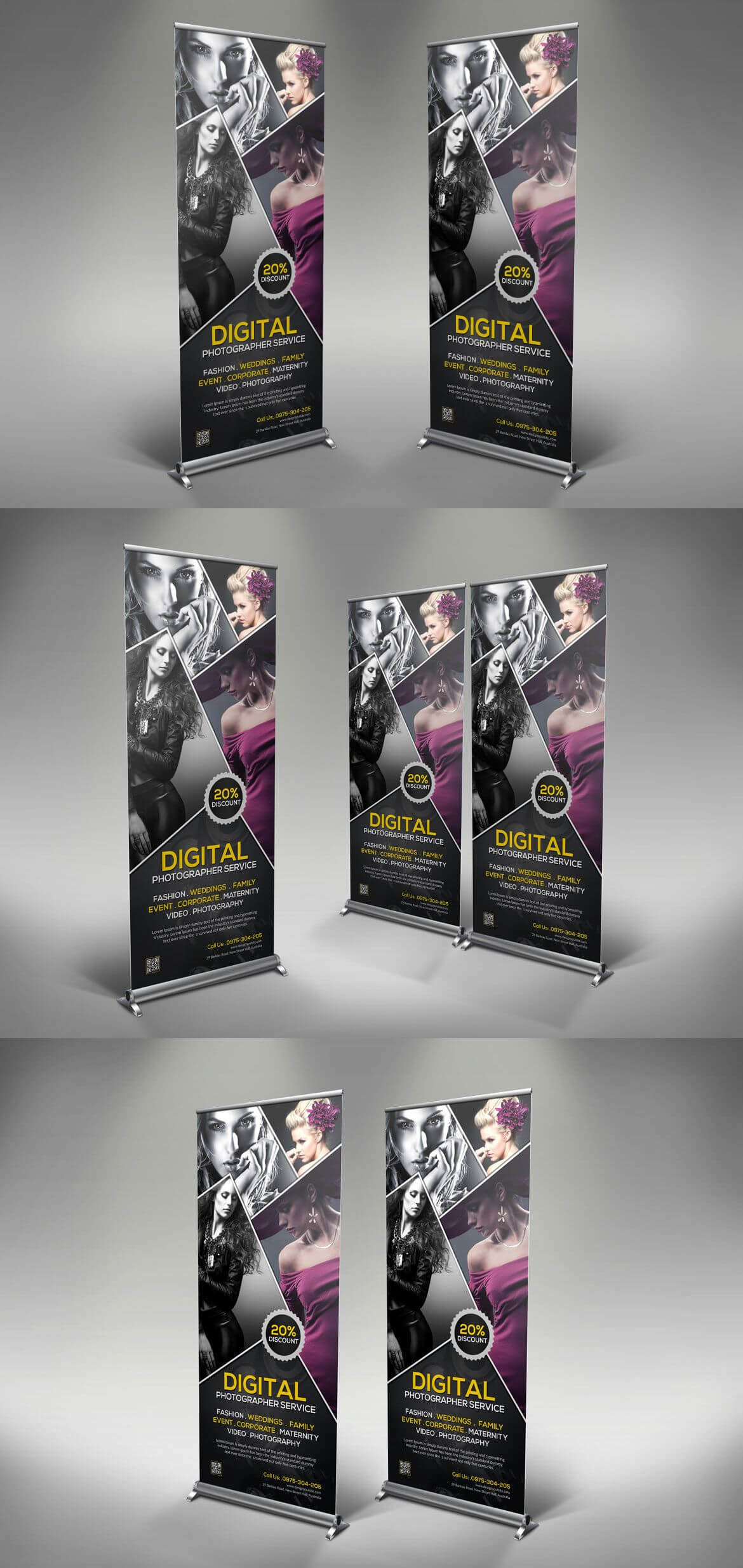 Photography Rollup Banner Template Psd | Rollup Banner Within Photography Banner Template