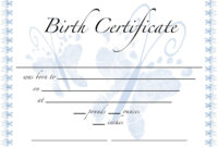Pics For Birth Certificate Template For School Project for Editable Birth Certificate Template