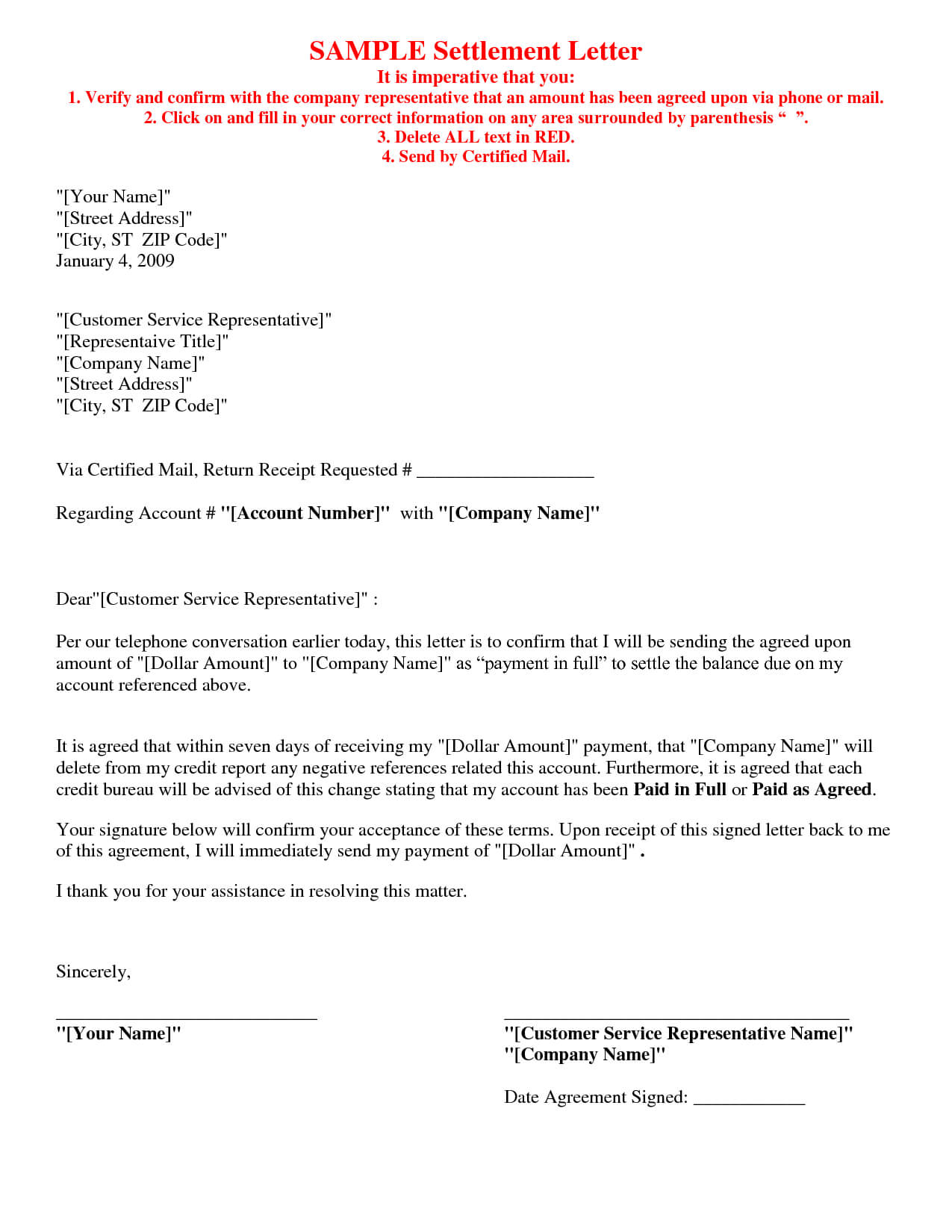 Picture {5} Of {17} – Debt Settlement Agreement Letter Throughout Ppi Claim Letter Template For Credit Card