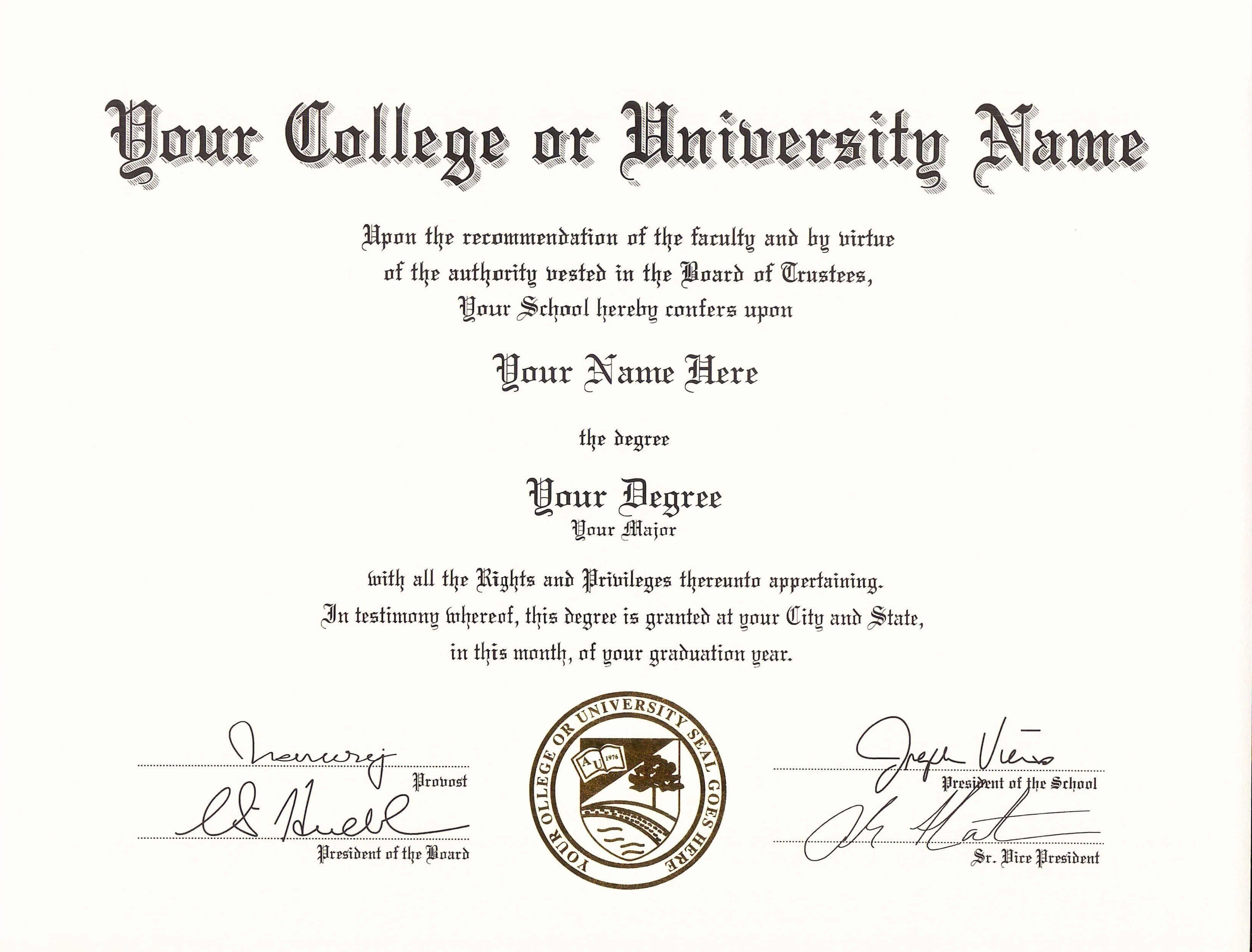 Pin On Fake University Certificates | Fake College Diploma With Regard To Fake Diploma Certificate Template