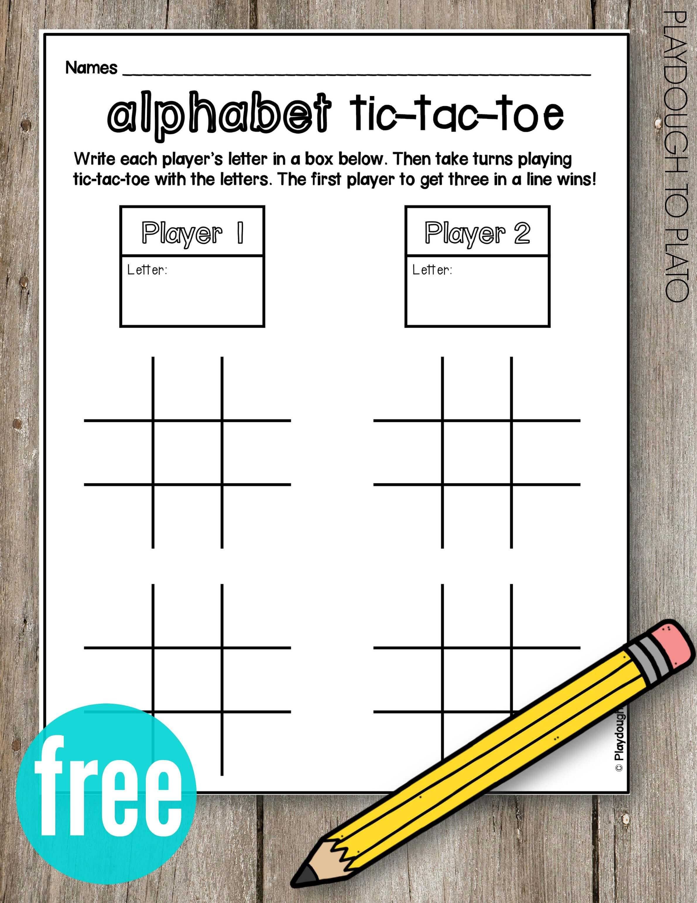 Pin On Junior Kindergarten With Tic Tac Toe Template Word