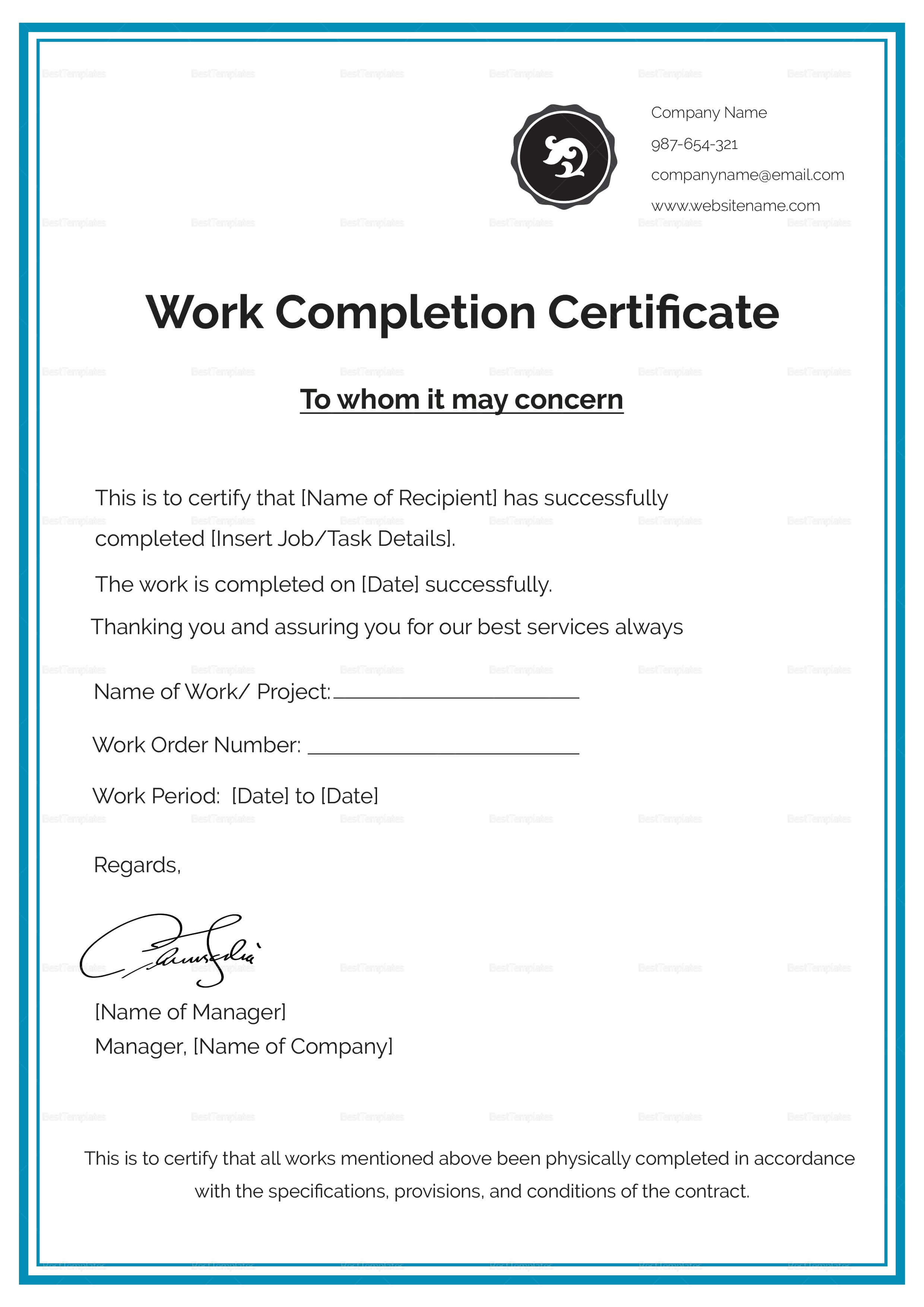 Pinadil Khan On Job In 2019 | Certificate Templates Within Certificate Template For Project Completion