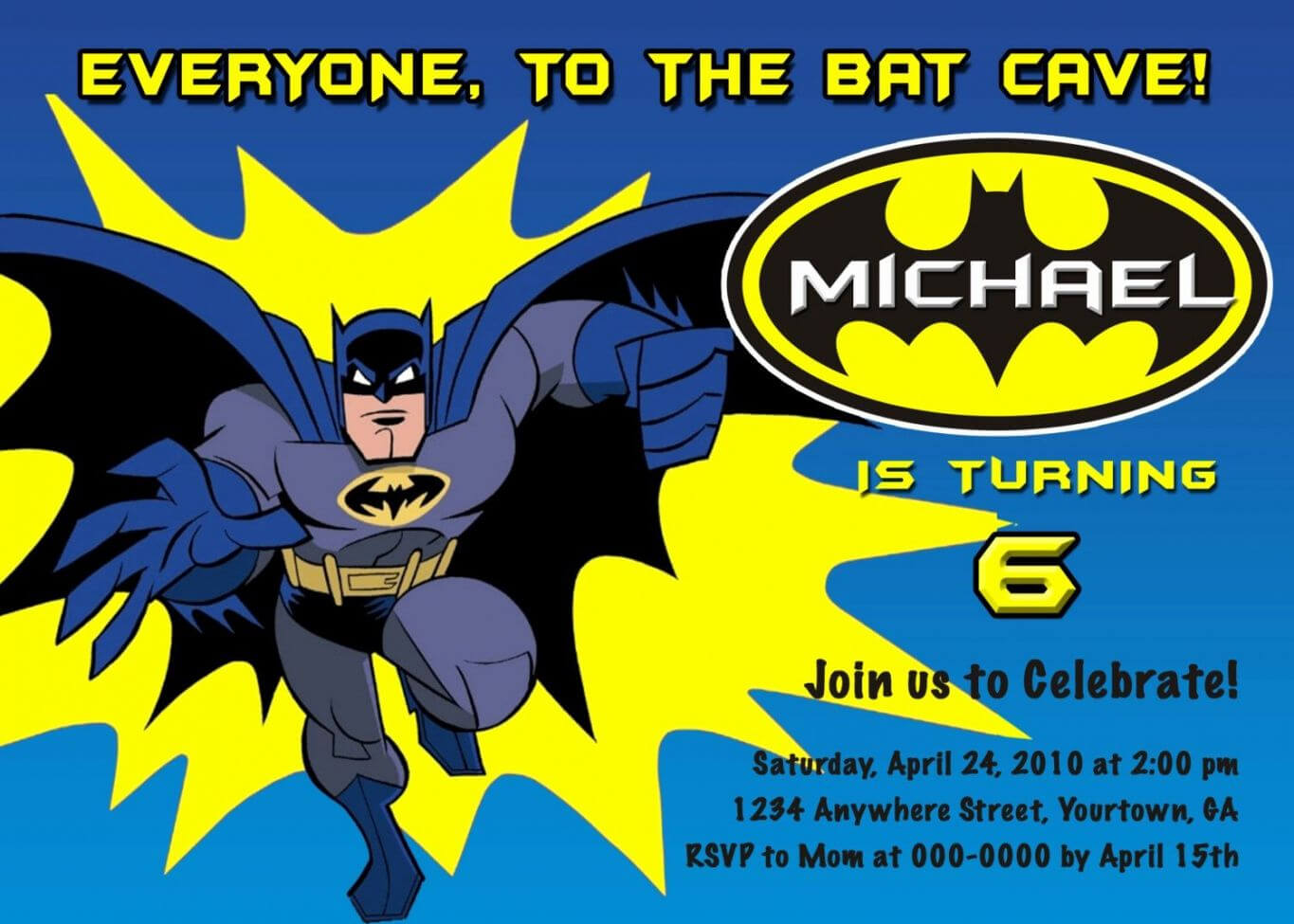 Pinanggunstore On Invitations Ideaspirelabladedesign For Batman Birthday Card Template