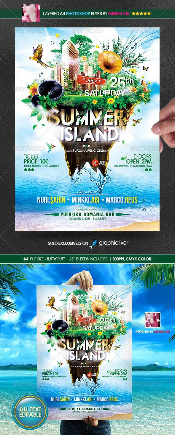 Pinawesome Graphic Design On Flyer Templates | Flyer For Island Brochure Template