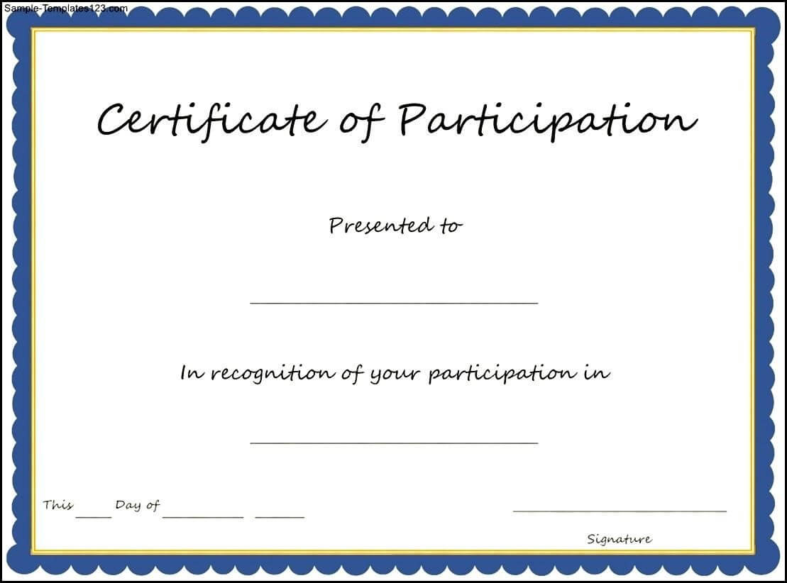 Pinclaire Donaldson On Forms | Training Certificate Within Certificate Of Participation Template Pdf
