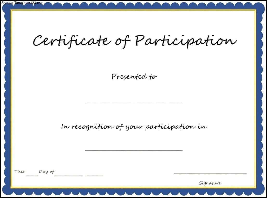 Pinclaire Donaldson On Forms | Training Certificate Within Certificate Of Participation Template Pdf