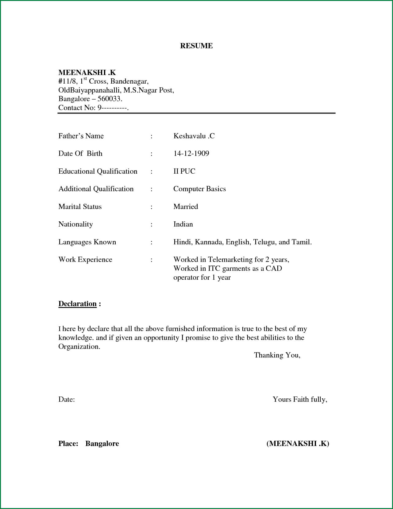 Pinmukesh Kaushik On Worded | Basic Resume Format For Simple Resume Template Microsoft Word