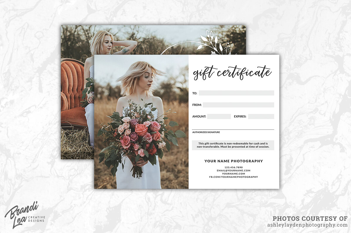 Pinnatalya Spiridonova On Photo: Branding | Gift Inside Free Photography Gift Certificate Template