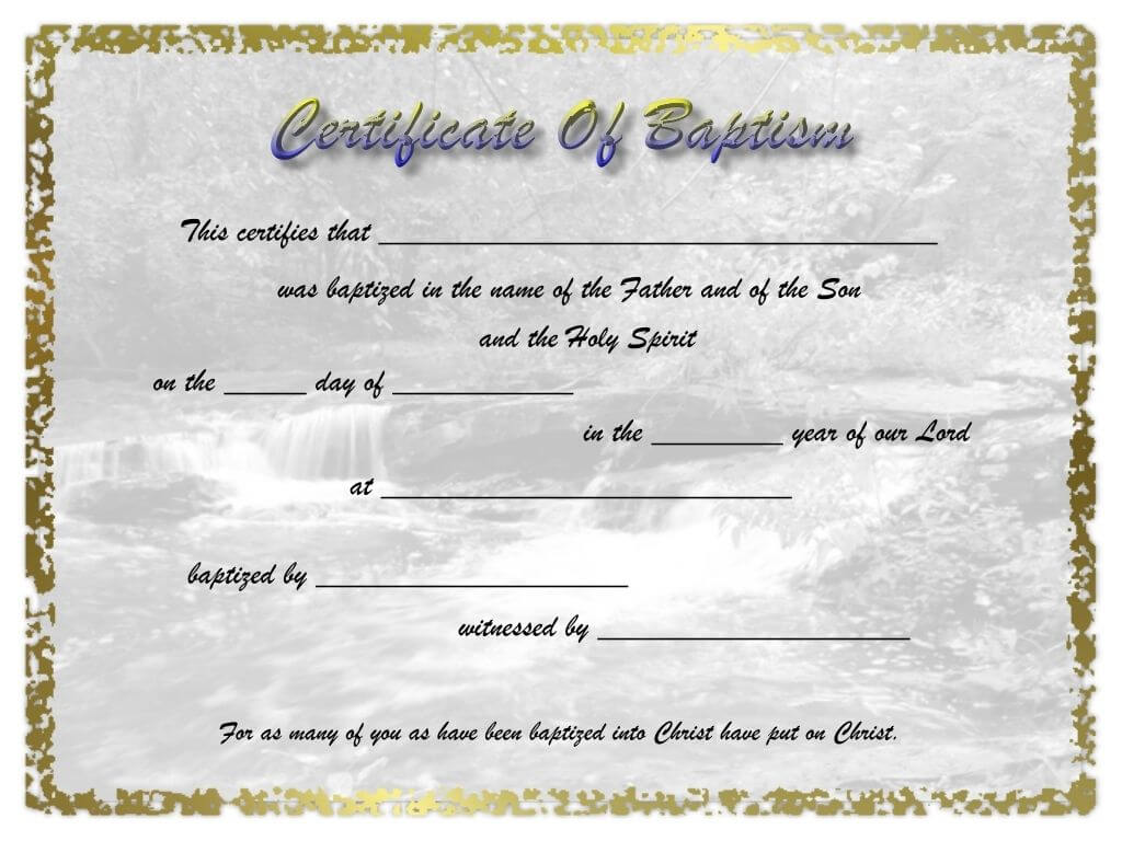 Pinselena Bing Perry On Certificates | Certificate Regarding Christian Baptism Certificate Template