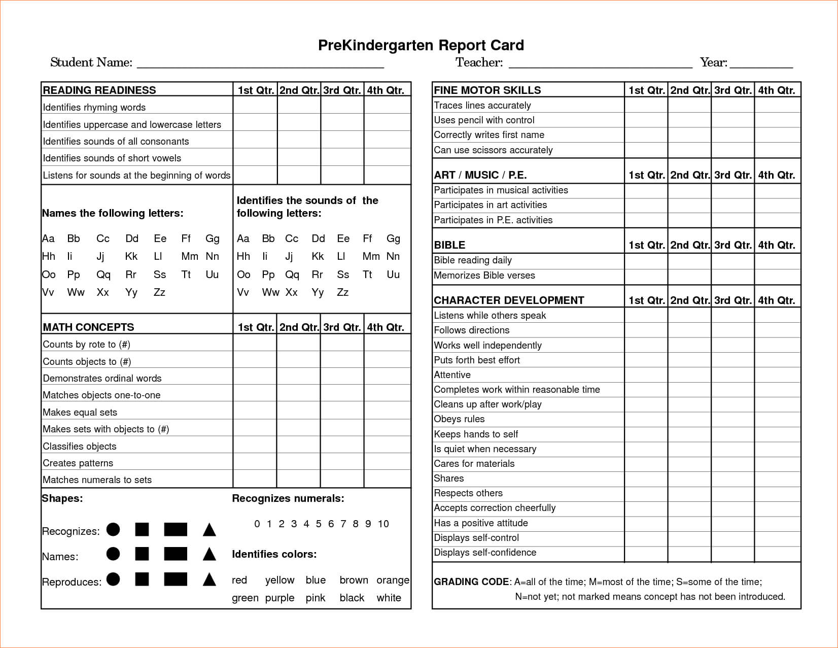 Pinvanessa Semrau On Beginning Of The Year For Kindergarten Report Card Template