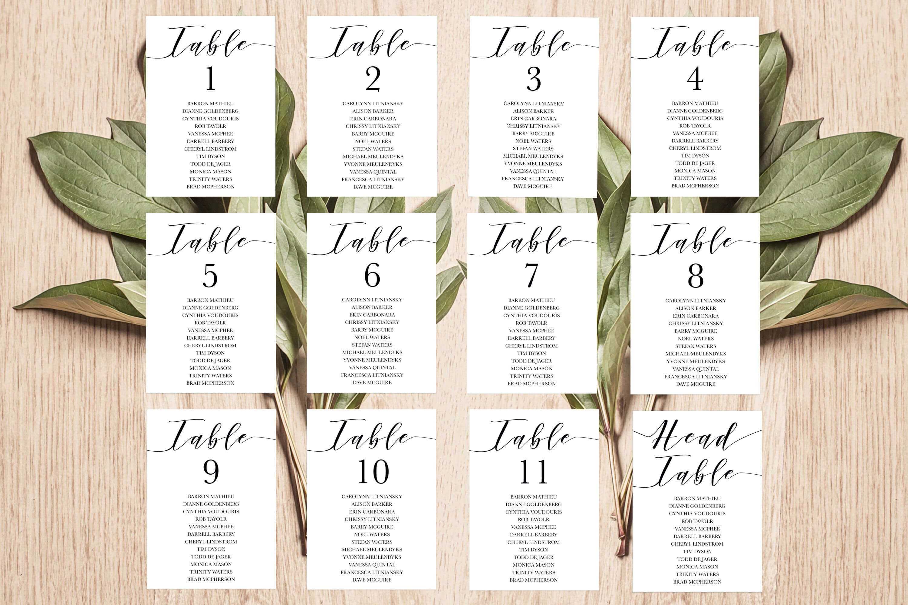 Place Card Template, Table Number Template, Seating Chart With Regard To Printable Escort Cards Template