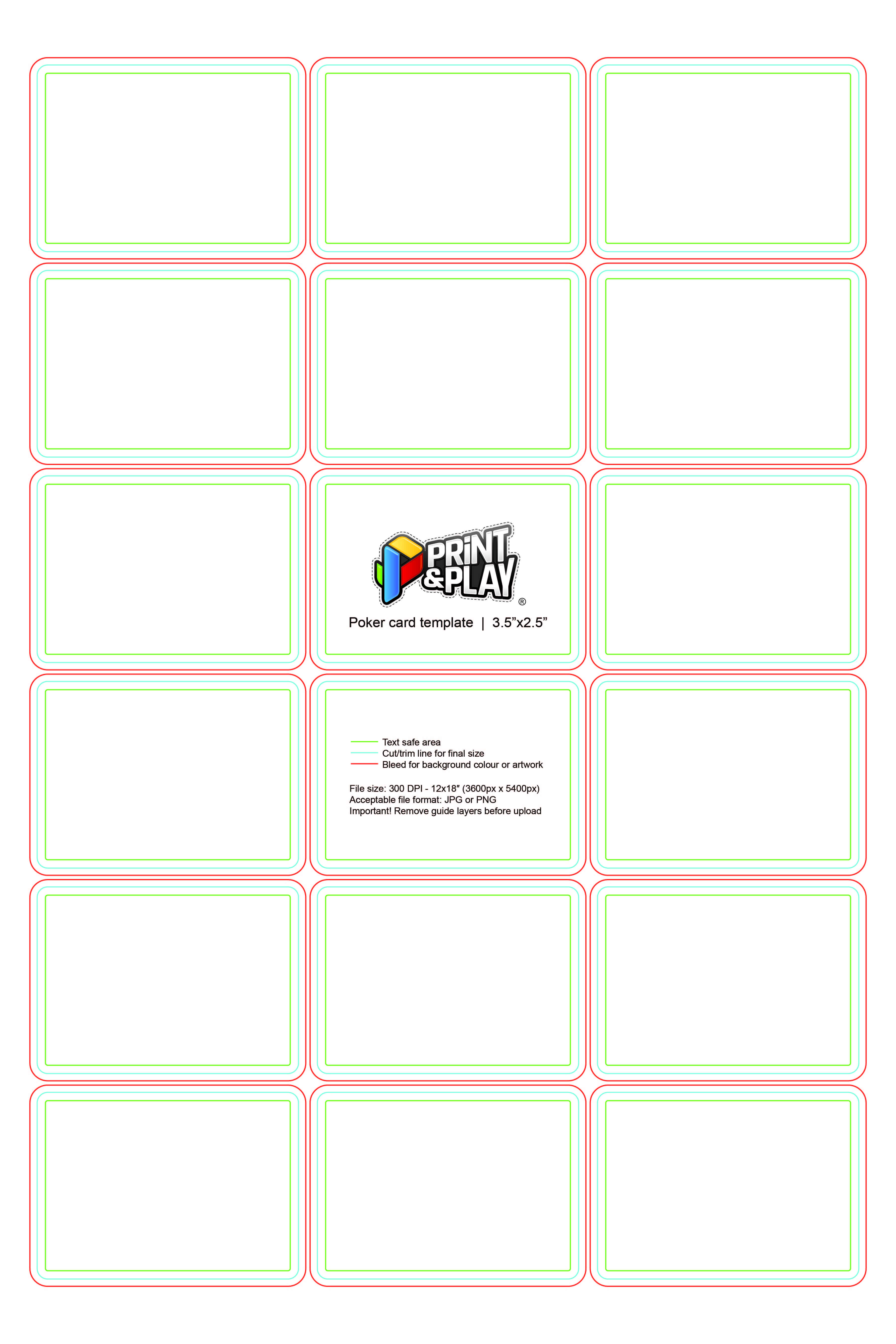 Playing Cards : Formatting & Templates - Print & Play For Playing Card Template Illustrator