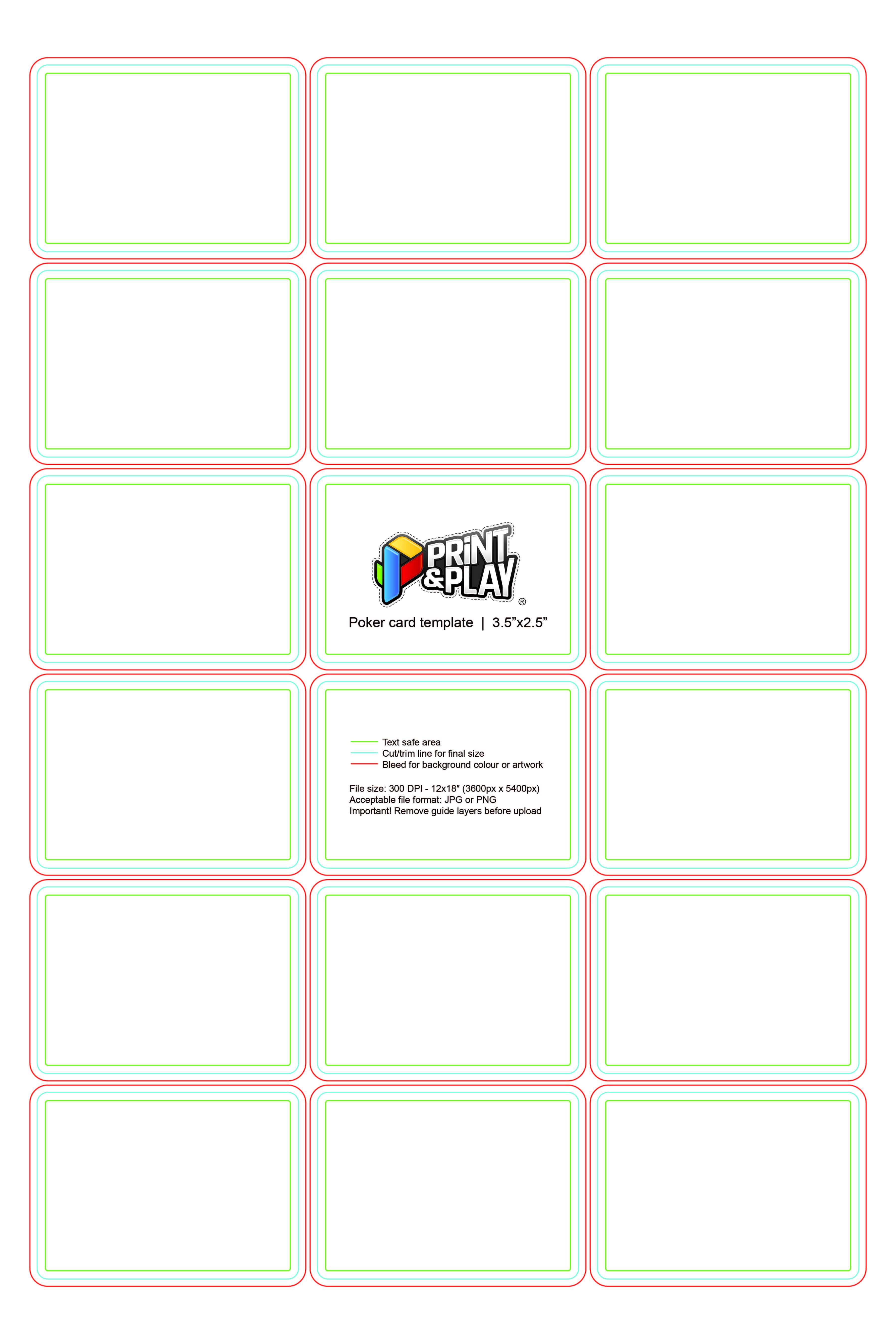 Playing Cards : Formatting & Templates – Print & Play For Playing Card Template Illustrator