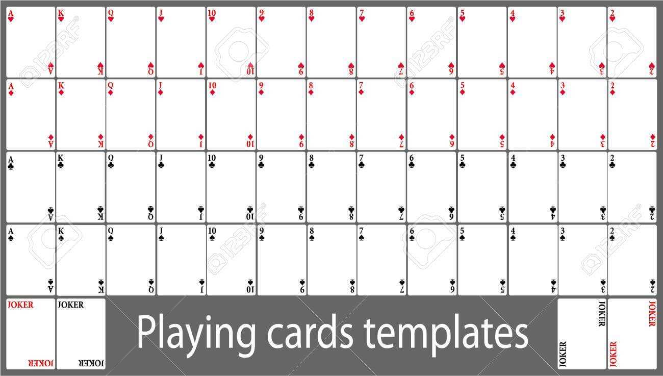 Playing Cards Template Set Pertaining To Deck Of Cards Template