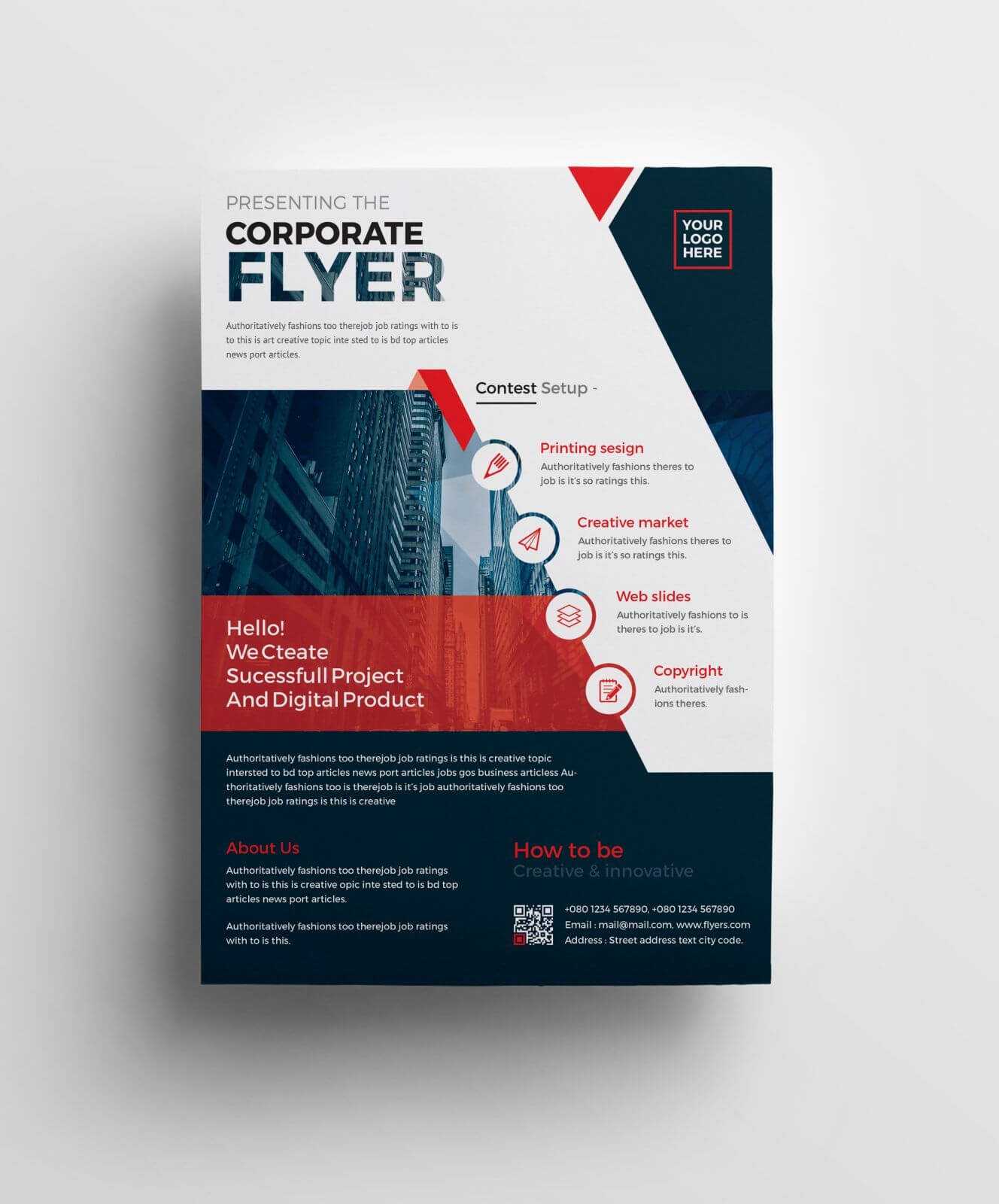 Plutus Professional Corporate Flyer Template 001008 | Type Pertaining To Professional Brochure Design Templates