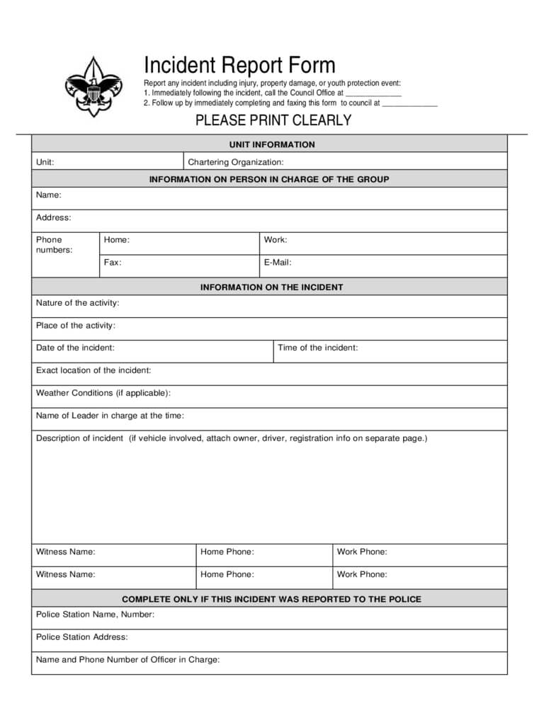 Police Incident Report Form – 3 Free Templates In Pdf, Word With Police Incident Report Template