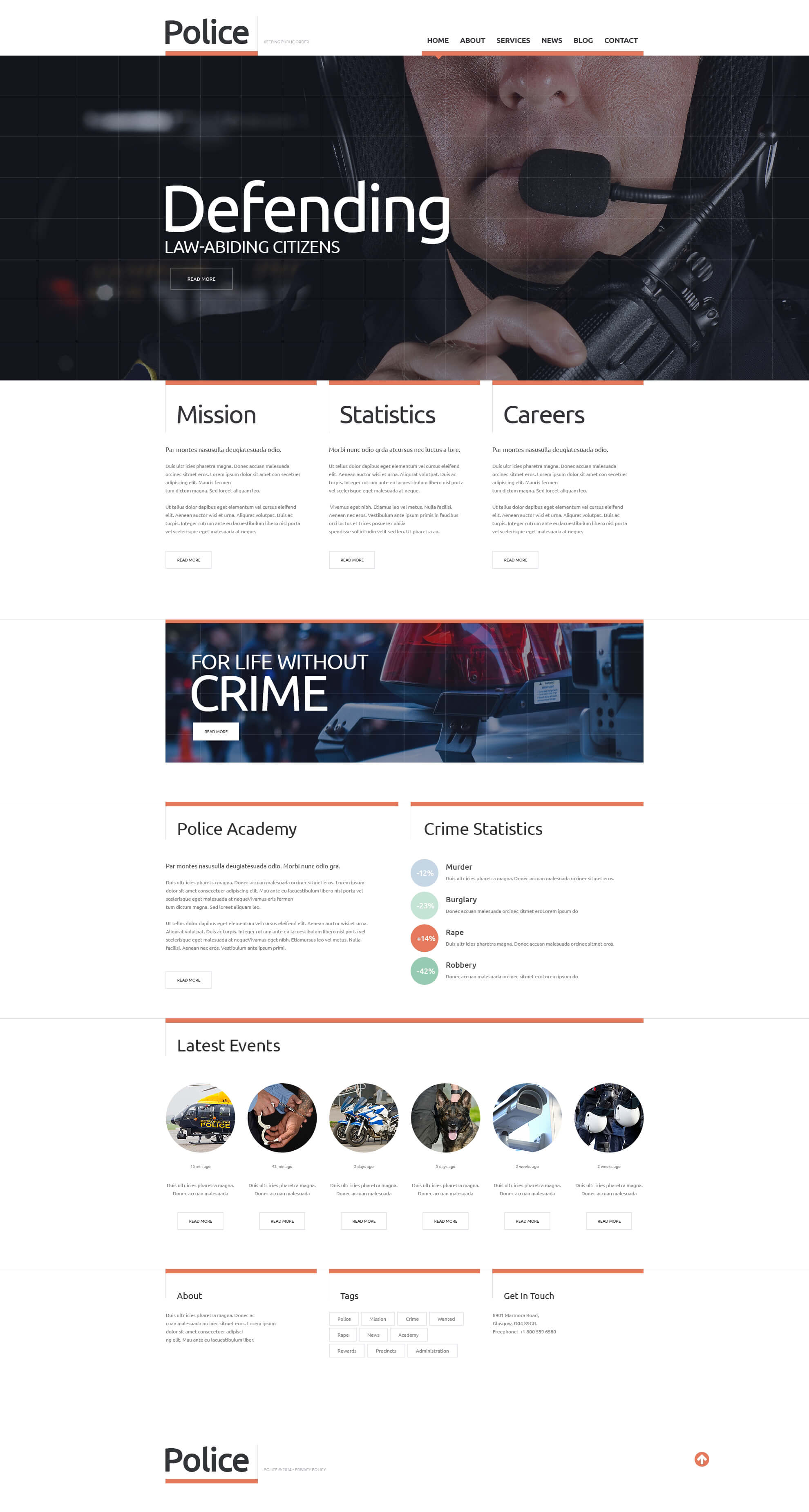 Police Responsive Website Template With Reporting Website Templates