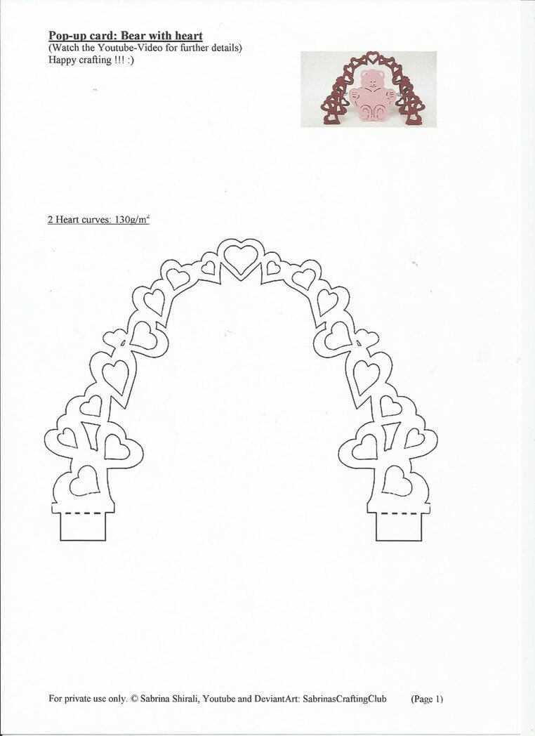 Pop Up Card Bear: Page 1Sabrinascraftingclub On With Regard To Pop Up Wedding Card Template Free