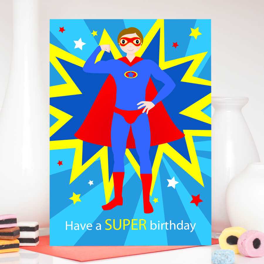 Popular Superhero Birthday Greetings &nu09 In Superman Birthday Card Template