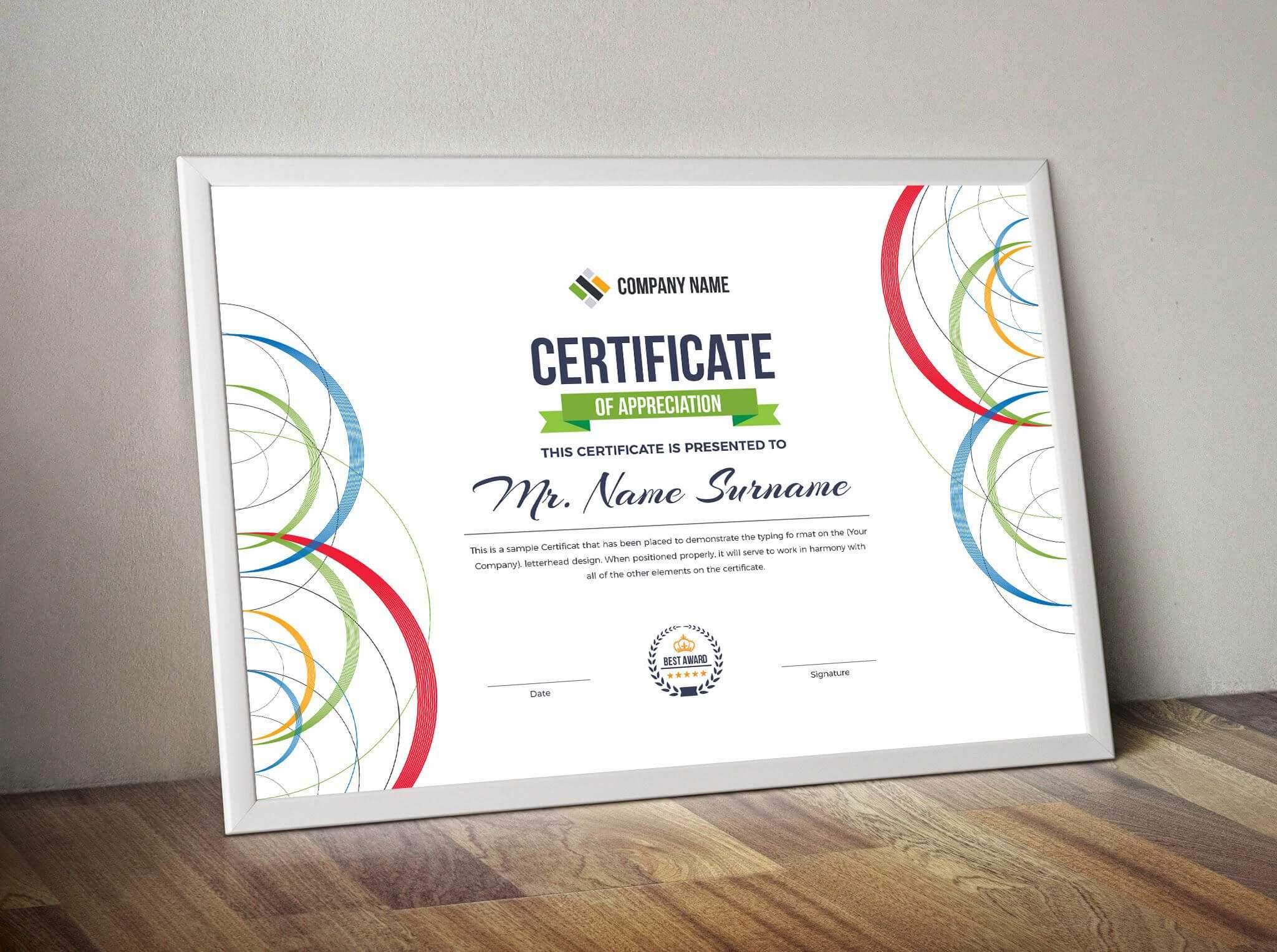 Poseidon Landscape Certificate Template | Stationary With Landscape Certificate Templates