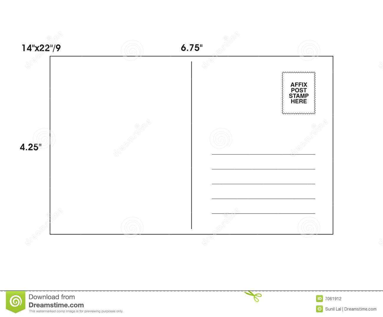 Post Card Template – Vector Stock Illustration Within Post Cards Template