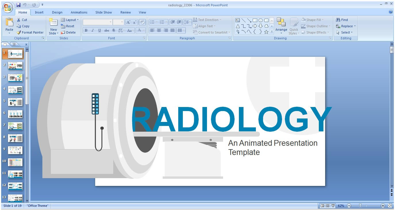 Powerpoint Animated Presentation Template: Radiology Theme In Radiology Powerpoint Template