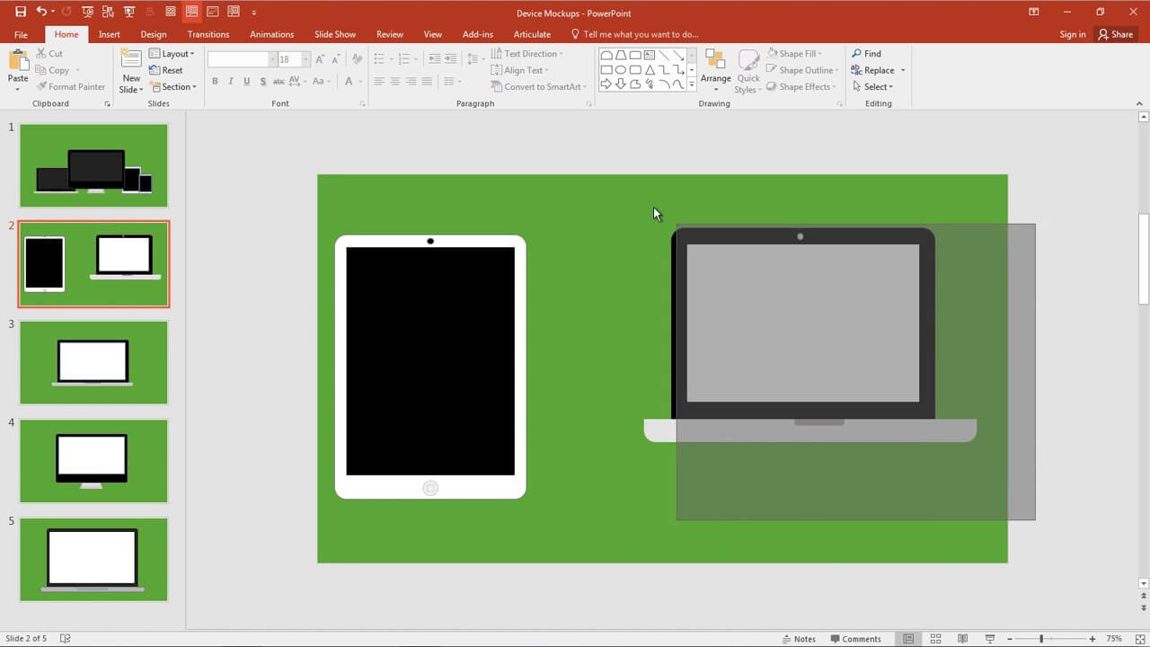 Powerpoint: How To Create Apple Device Mockup Templates Within How To Create A Template In Powerpoint
