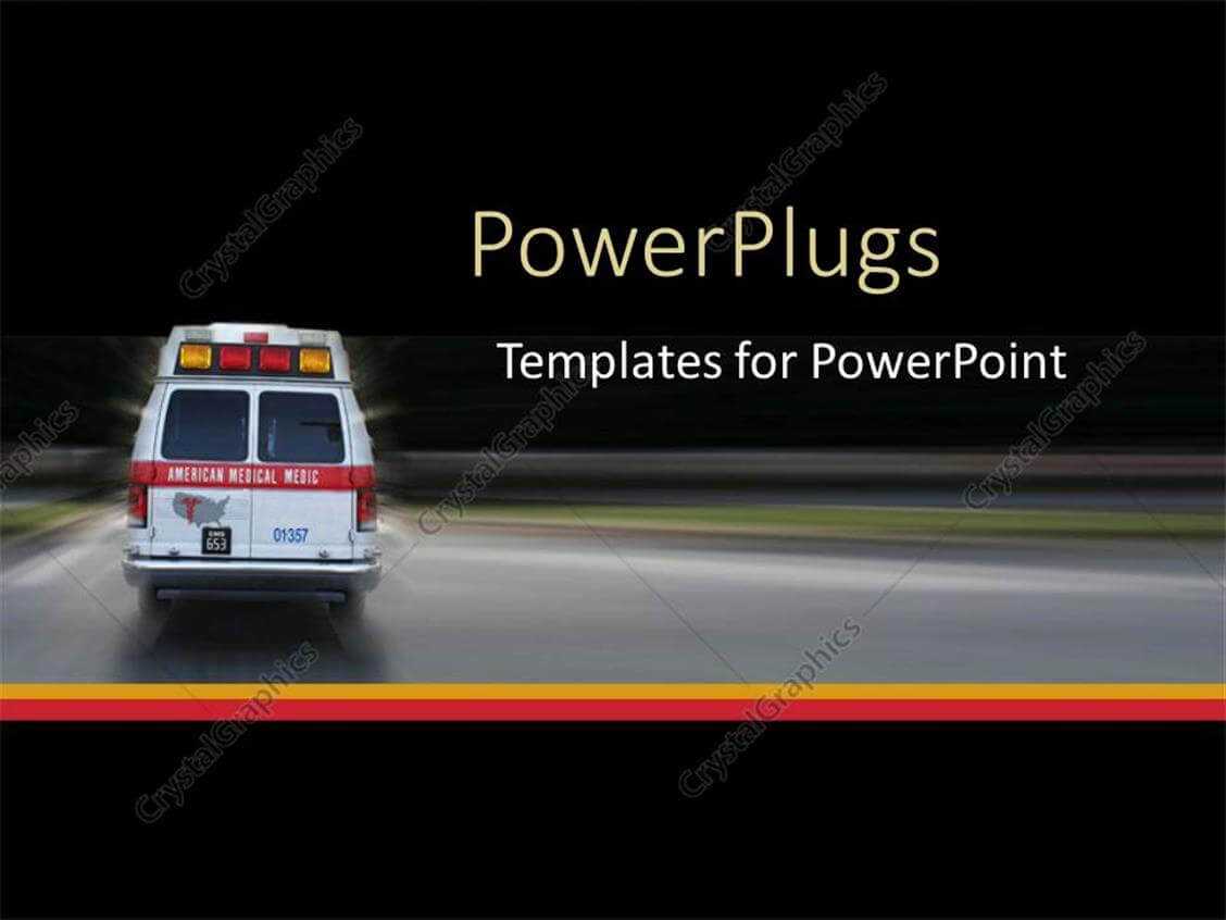 Powerpoint Template: Ambulance Going To Hospital For With Regard To Ambulance Powerpoint Template