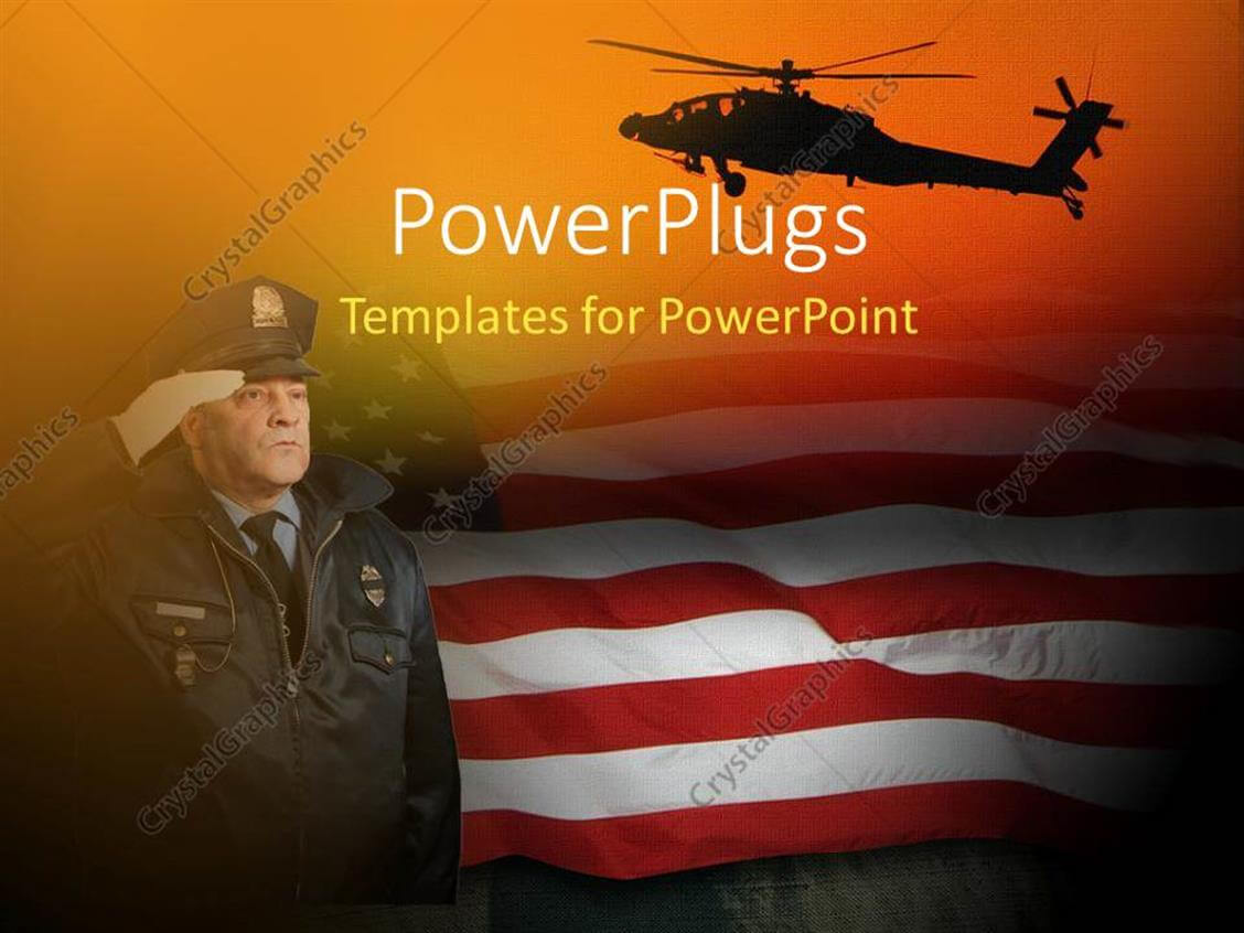 Powerpoint Template: An American Soldier Saluting With In Raf Powerpoint Template