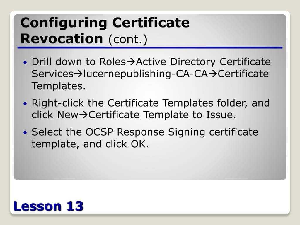 Ppt – Configuring Active Directory Certificate Services Within Active Directory Certificate Templates