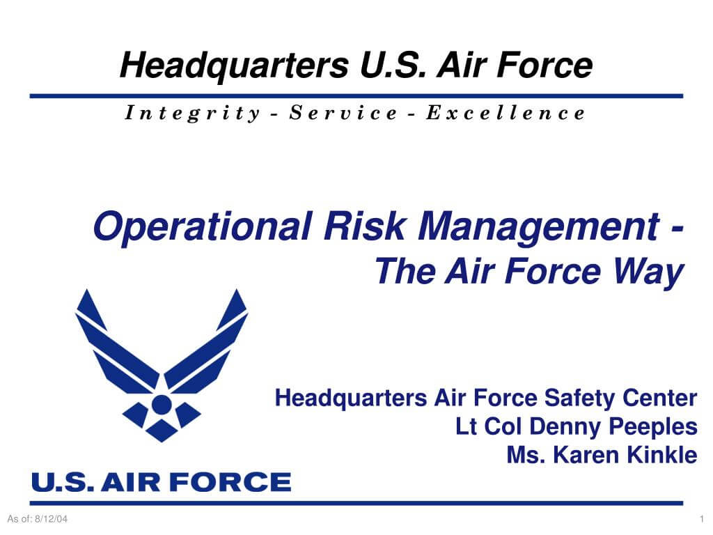 Ppt – Operational Risk Management – The Air Force Way Throughout Air Force Powerpoint Template