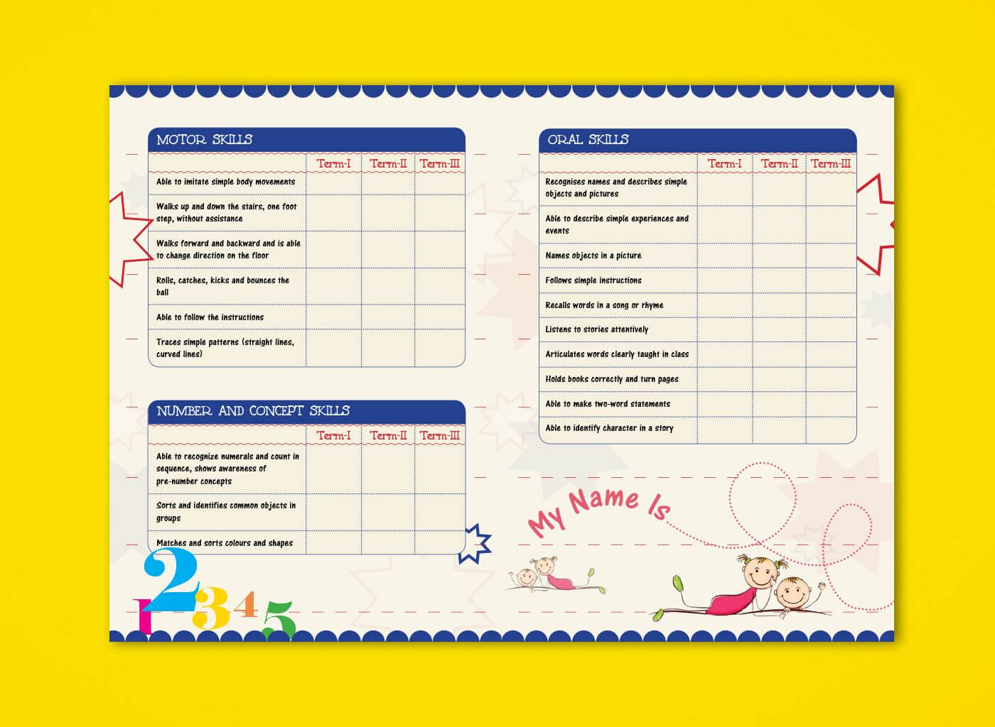 Pre Nursery Report Card On Behance | Report Card Ideas In Boyfriend Report Card Template