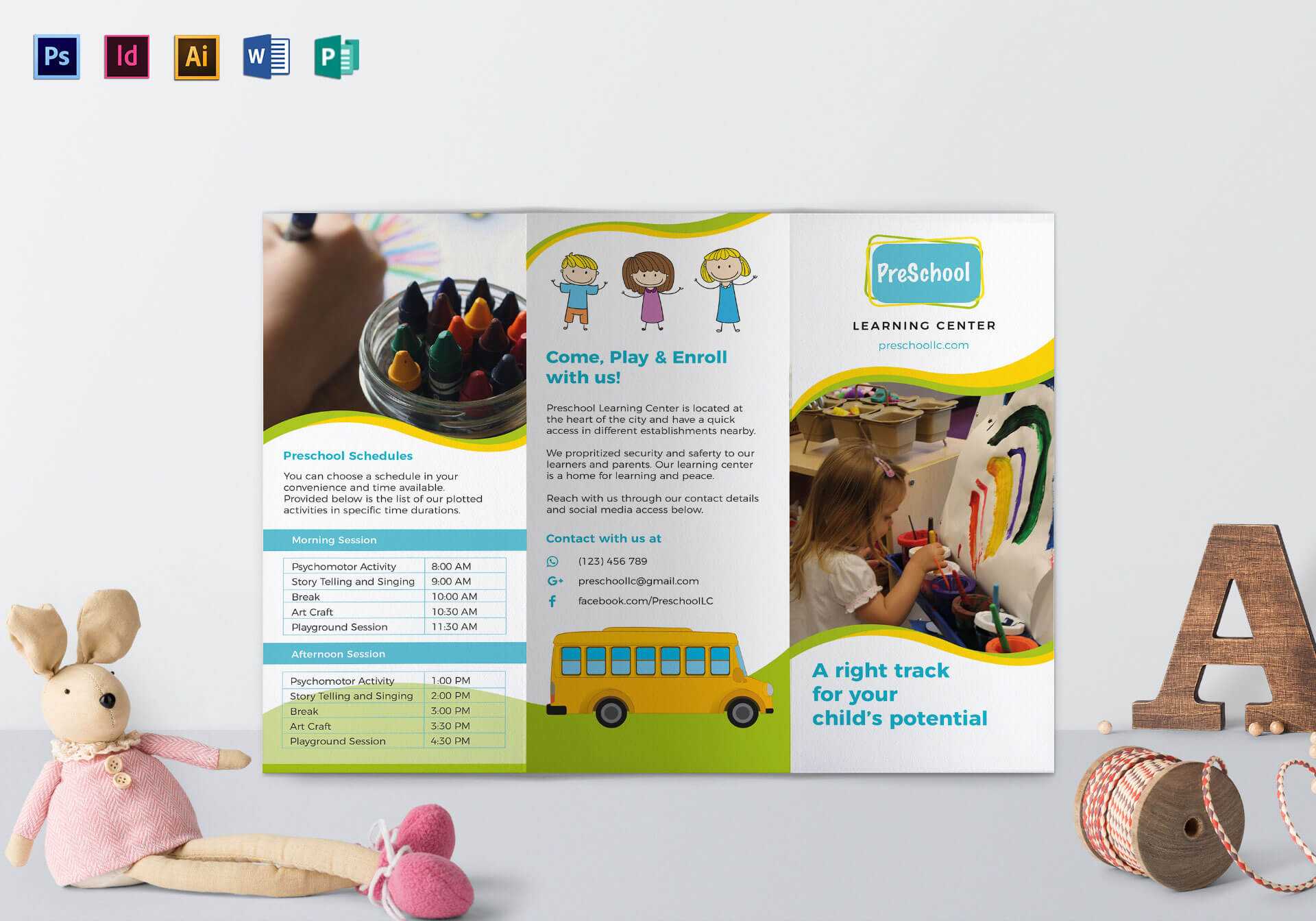 Pre School Brochure Template With Play School Brochure Templates