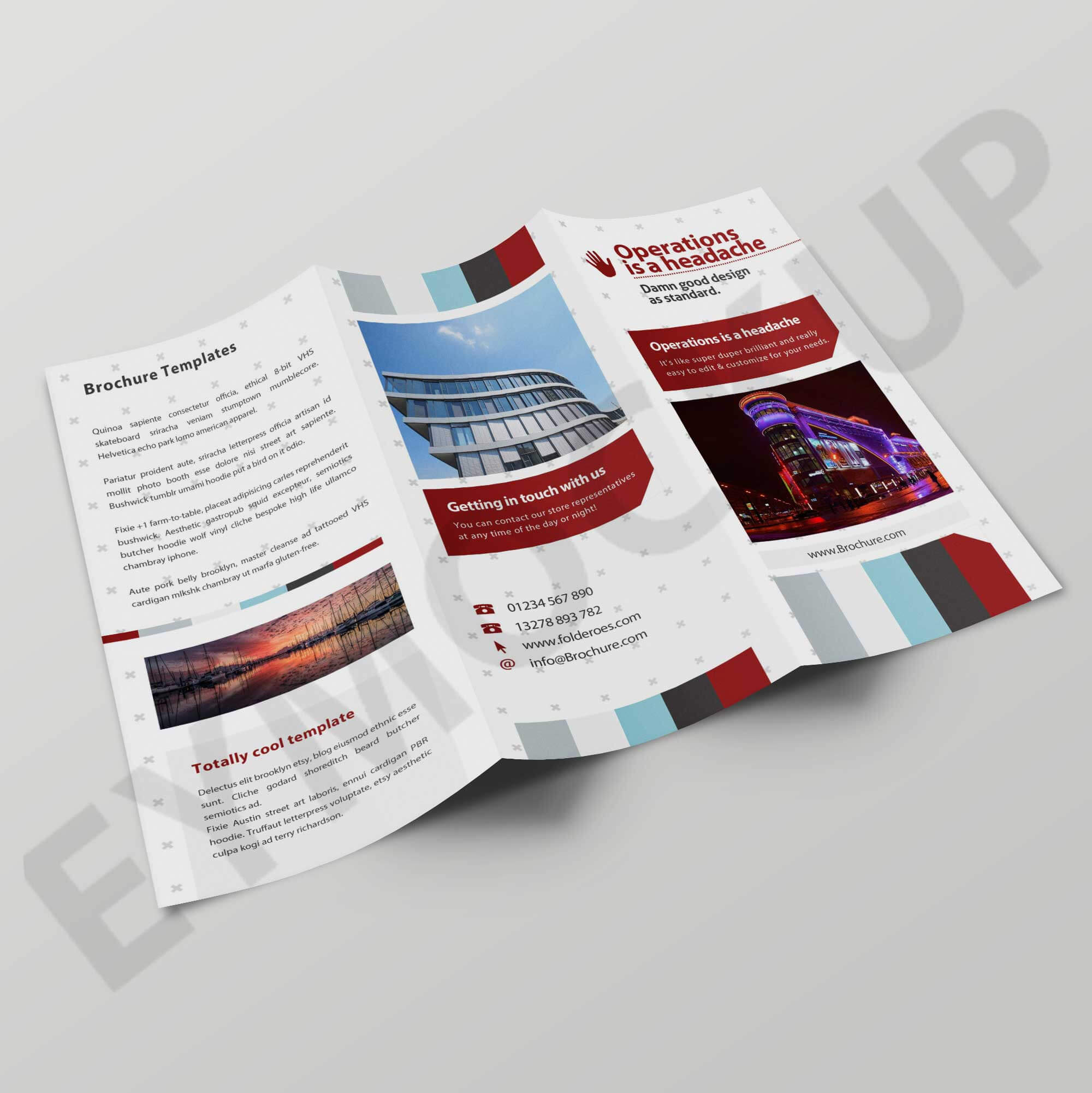 Premium Hotel Salesman Tri Fold Brochure Template Within Hotel Brochure Design Templates