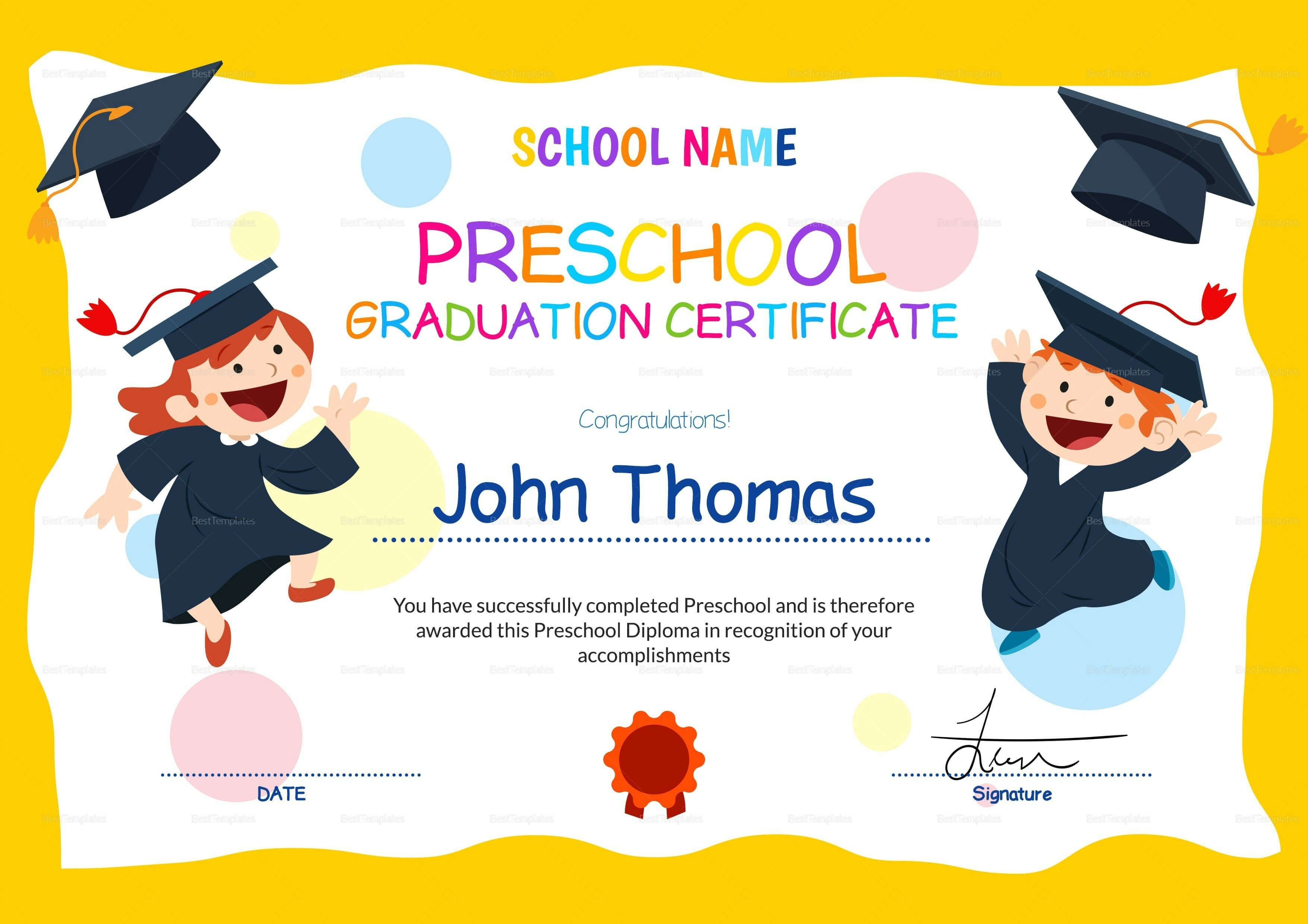 Preschool Graduation Diploma Free Printable | Free Printable In Free Printable Graduation Certificate Templates