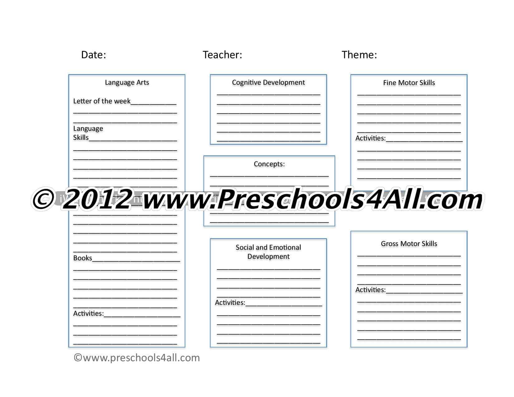 Preschool Lesson Plan Template – Lesson Plan Book Template With Regard To Teacher Plan Book Template Word