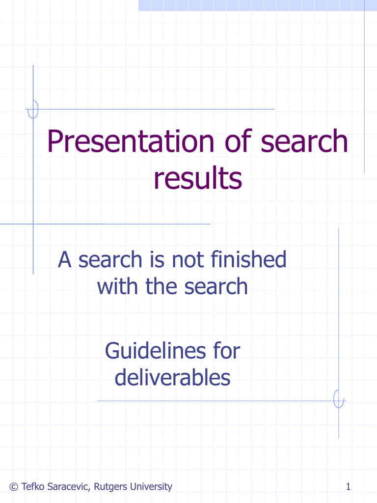 Presentation Of Search Results.ppt For Rutgers Powerpoint Template