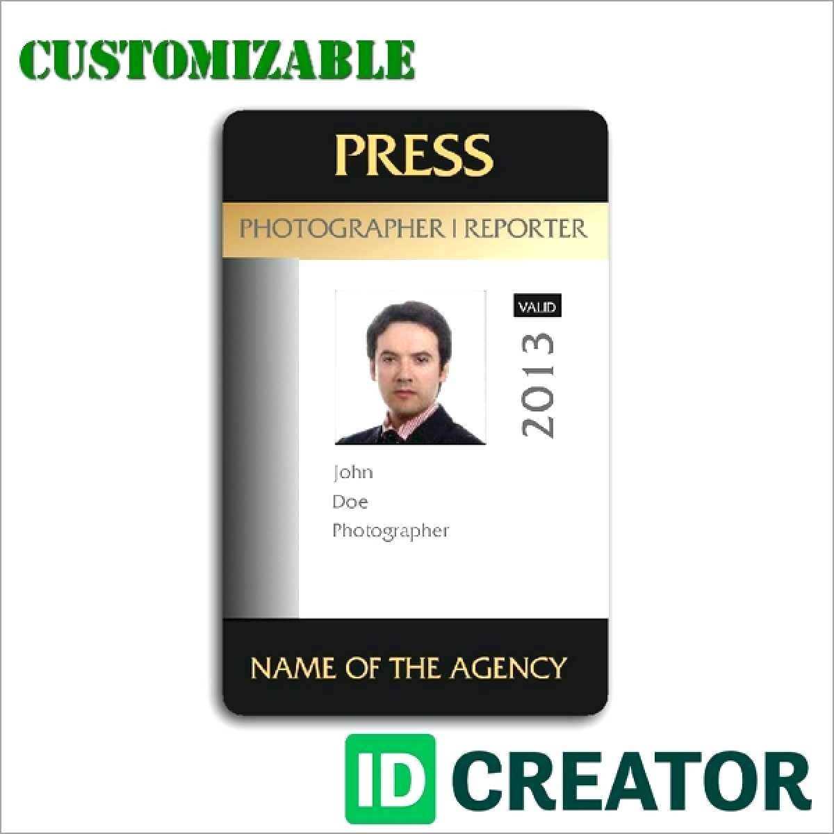 Press Id Template – Wecolor.co With Media Id Card Templates